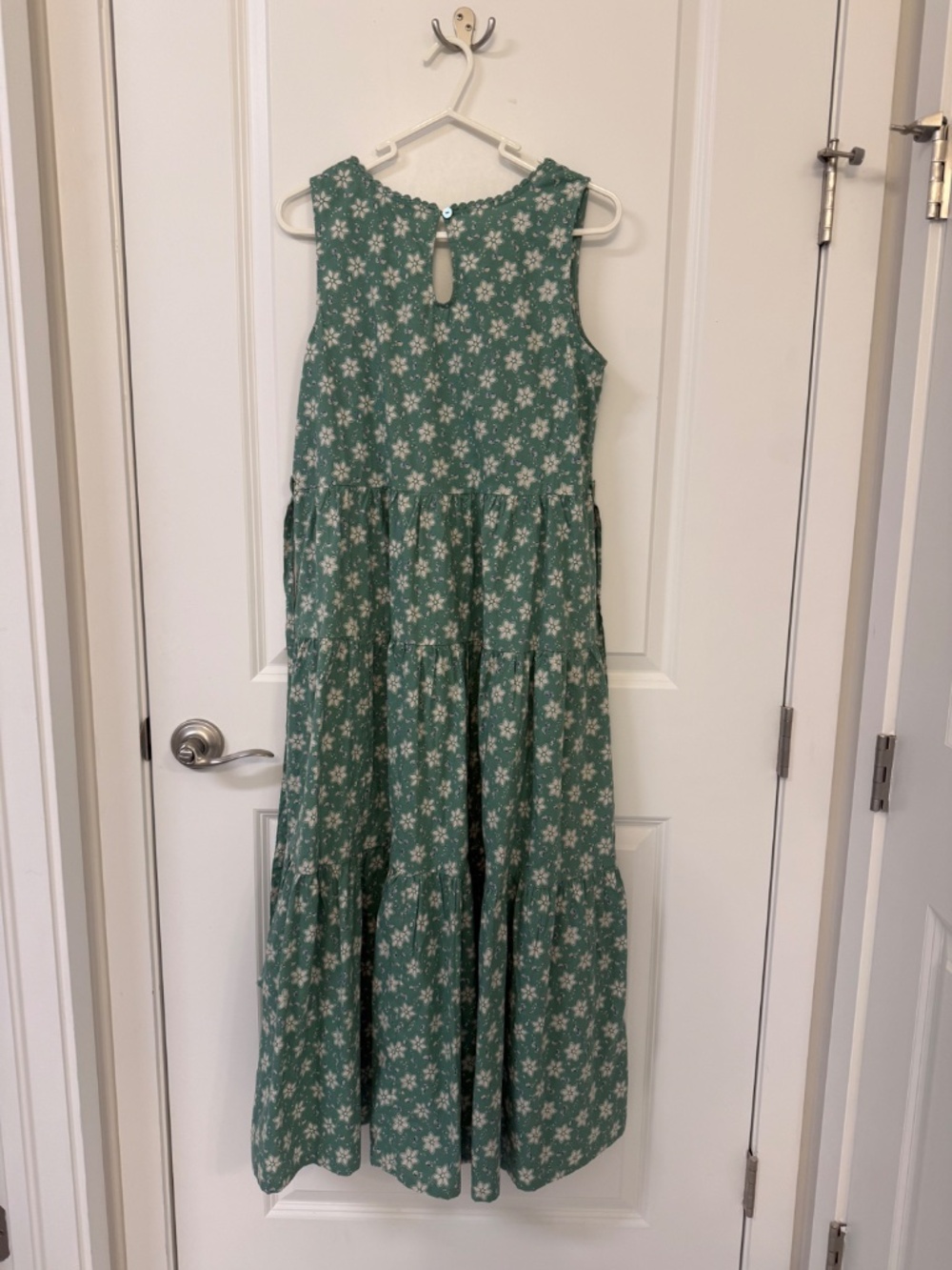 April Cornell Green Floral Tiered Midi Dress XXS | Cottagecore Sleeveless Dress - Picture 2 of 10